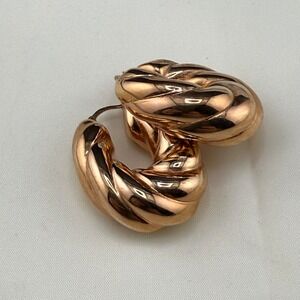 Milor Italy Earrings Bronze Pierced Hoop Snail